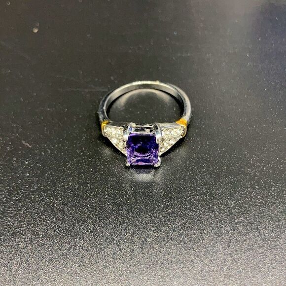 Purple Stone Silver Ring - Picture 2 of 3